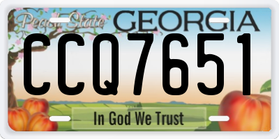 GA license plate CCQ7651