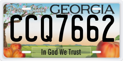 GA license plate CCQ7662