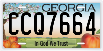 GA license plate CCQ7664