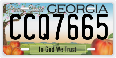 GA license plate CCQ7665