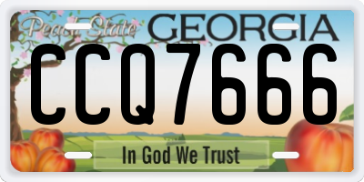 GA license plate CCQ7666