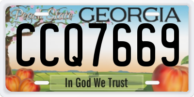 GA license plate CCQ7669