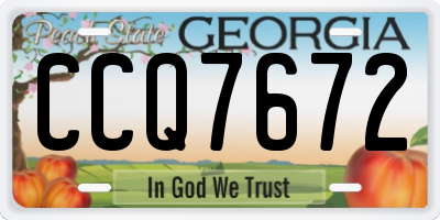 GA license plate CCQ7672