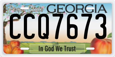 GA license plate CCQ7673
