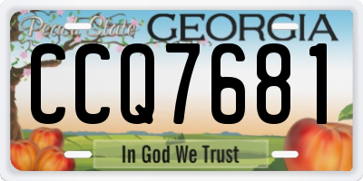 GA license plate CCQ7681