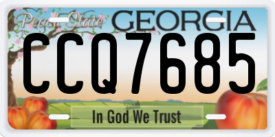 GA license plate CCQ7685