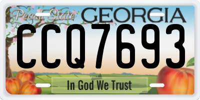 GA license plate CCQ7693