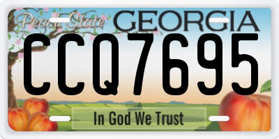 GA license plate CCQ7695