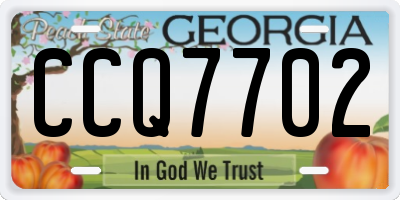 GA license plate CCQ7702