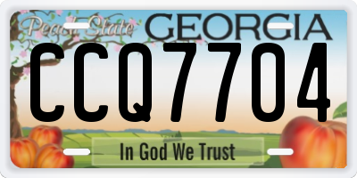 GA license plate CCQ7704
