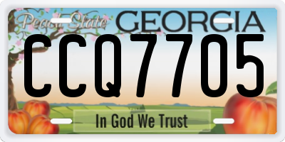 GA license plate CCQ7705