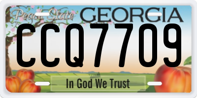 GA license plate CCQ7709