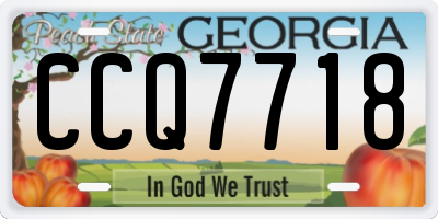 GA license plate CCQ7718
