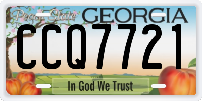 GA license plate CCQ7721