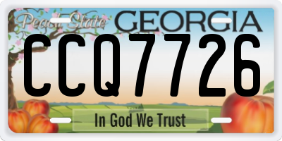 GA license plate CCQ7726