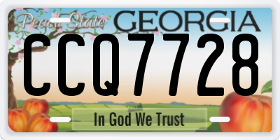 GA license plate CCQ7728
