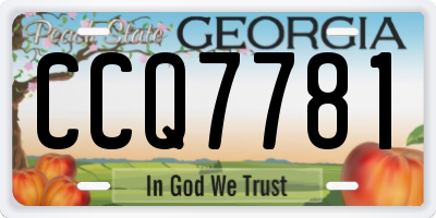 GA license plate CCQ7781