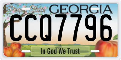 GA license plate CCQ7796