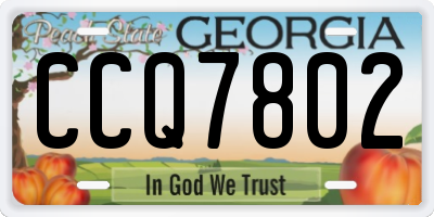 GA license plate CCQ7802