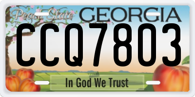 GA license plate CCQ7803