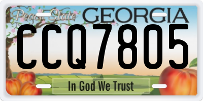 GA license plate CCQ7805