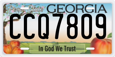 GA license plate CCQ7809