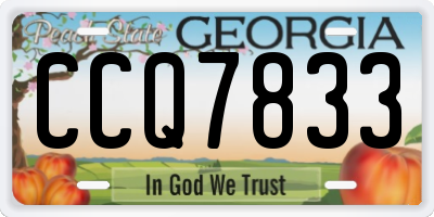 GA license plate CCQ7833