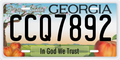 GA license plate CCQ7892