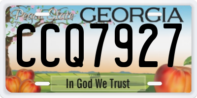 GA license plate CCQ7927