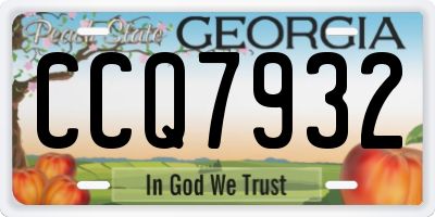 GA license plate CCQ7932