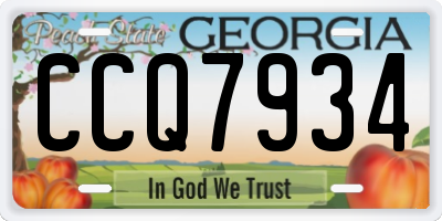 GA license plate CCQ7934