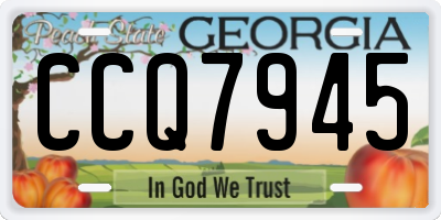 GA license plate CCQ7945
