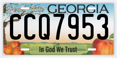 GA license plate CCQ7953