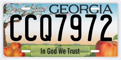 GA license plate CCQ7972