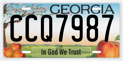 GA license plate CCQ7987