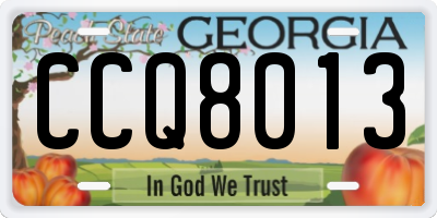 GA license plate CCQ8013