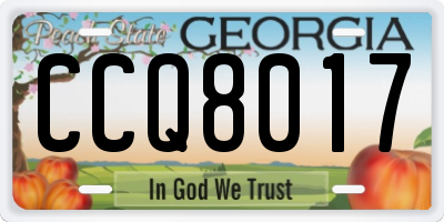 GA license plate CCQ8017