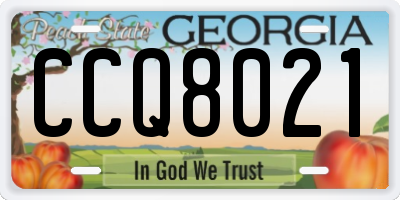 GA license plate CCQ8021