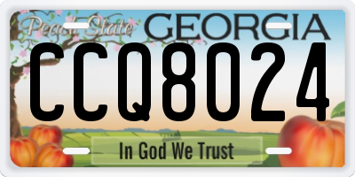GA license plate CCQ8024