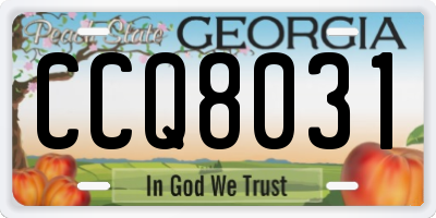 GA license plate CCQ8031