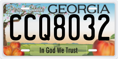 GA license plate CCQ8032