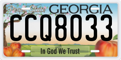 GA license plate CCQ8033