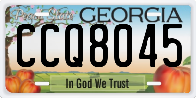 GA license plate CCQ8045