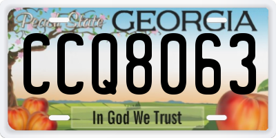 GA license plate CCQ8063