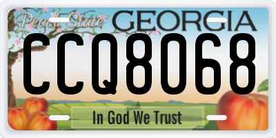 GA license plate CCQ8068