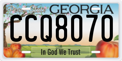 GA license plate CCQ8070