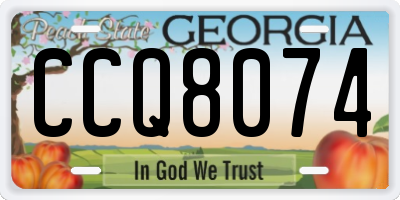 GA license plate CCQ8074