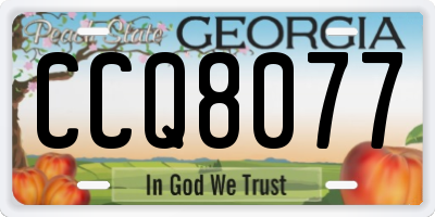 GA license plate CCQ8077