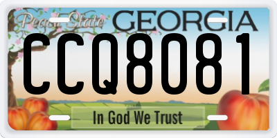 GA license plate CCQ8081