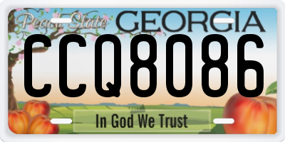 GA license plate CCQ8086